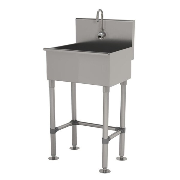 Advance Tabco 18x17.5 16 Ga. 304 SS Floor Mt Square Corner Svc Sink, Electric Faucet WSS-14-21EF-FM - main
